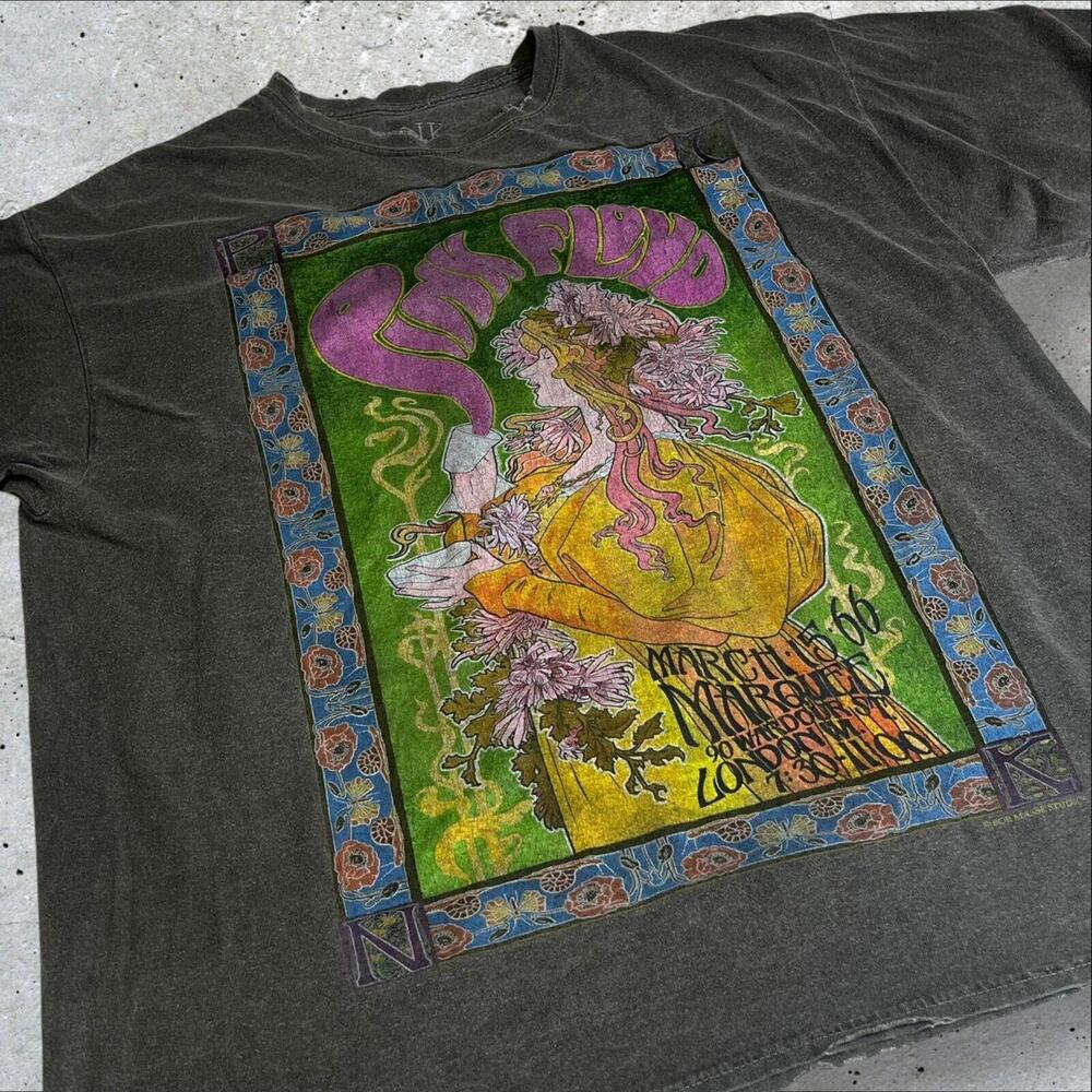 Pink Floyd Bob Masse Studios T-Shirt London‎ Hippie Marquee 1966 Tour Size S/M
